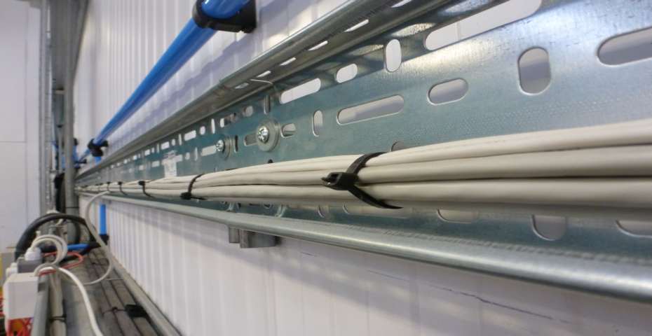 Industrial network cable run.